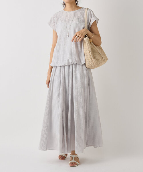 BEARDSLEY(ビアズリー)の「シアーチェックフレンチブラウス(シャツ/ブラウス・レディース・ライトグレー/ダークグレー・FREE)」の15枚目の写真