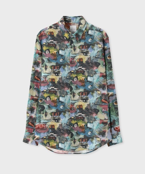 Paul Smith(ポールスミス)の「"Cafe Italia" カジュアルシャツ / 153644 901U(シャツ/ブラウス・メンズ・ネイビー/ベージュ・SMALL/MEDIUM/LARGE/X-LARGE)」の1枚目の写真