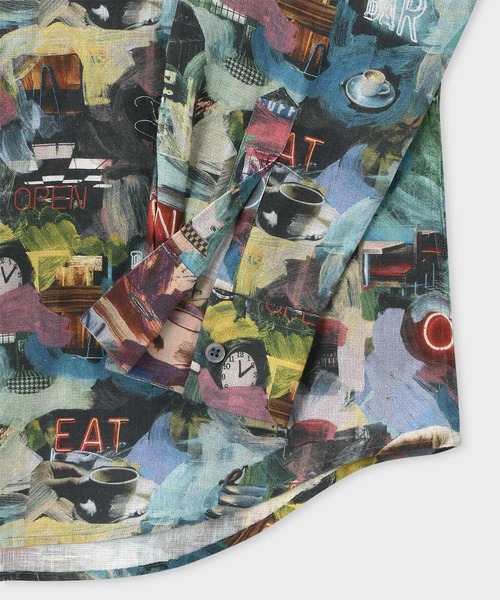 Paul Smith(ポールスミス)の「"Cafe Italia" カジュアルシャツ / 153644 901U(シャツ/ブラウス・メンズ・ネイビー/ベージュ・SMALL/MEDIUM/LARGE/X-LARGE)」の5枚目の写真