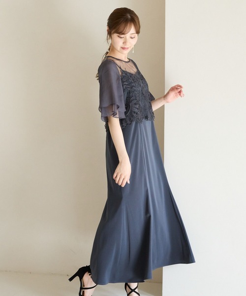 Andemiu（アンデミュウ）の「【2点セット】シシュウブラウス×キャミドレス490987（ドレス・レディース・ブラック/ブラウン/スモーキーグリーン系8・MEDIUM/SMALL）」の3枚目の写真