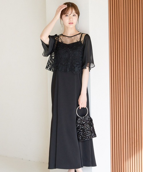 Andemiu（アンデミュウ）の「【2点セット】シシュウブラウス×キャミドレス490987（ドレス・レディース・ブラック/ブラウン/スモーキーグリーン系8・MEDIUM/SMALL）」の2枚目の写真