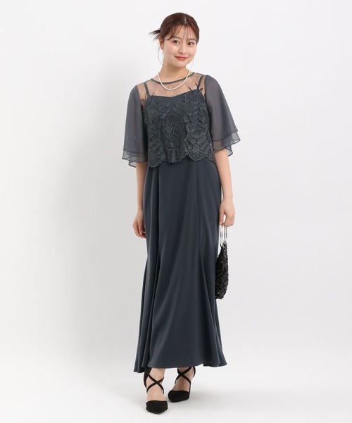 Andemiu（アンデミュウ）の「【2点セット】シシュウブラウス×キャミドレス490987（ドレス・レディース・ブラック/ブラウン/スモーキーグリーン系8・MEDIUM/SMALL）」の5枚目の写真