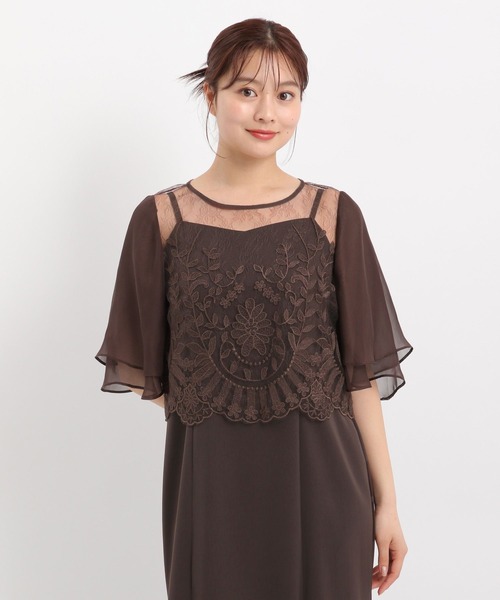 Andemiu（アンデミュウ）の「【2点セット】シシュウブラウス×キャミドレス490987（ドレス・レディース・ブラック/ブラウン/スモーキーグリーン系8・MEDIUM/SMALL）」の6枚目の写真