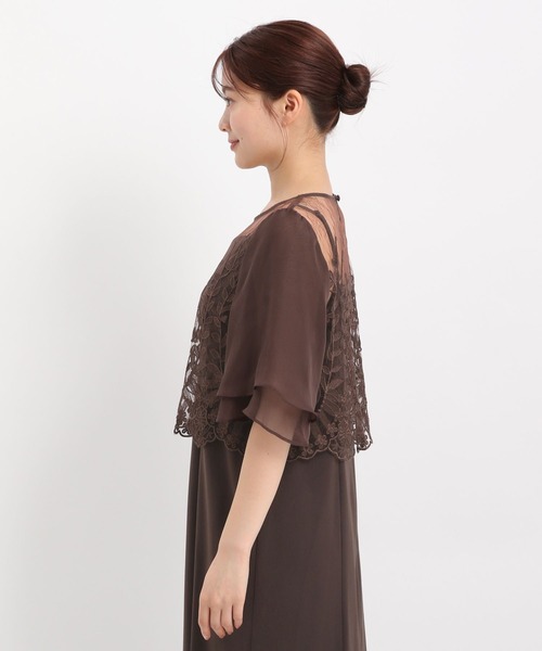 Andemiu（アンデミュウ）の「【2点セット】シシュウブラウス×キャミドレス490987（ドレス・レディース・ブラック/ブラウン/スモーキーグリーン系8・MEDIUM/SMALL）」の7枚目の写真