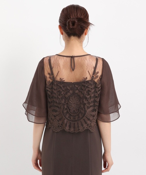 Andemiu（アンデミュウ）の「【2点セット】シシュウブラウス×キャミドレス490987（ドレス・レディース・ブラック/ブラウン/スモーキーグリーン系8・MEDIUM/SMALL）」の8枚目の写真