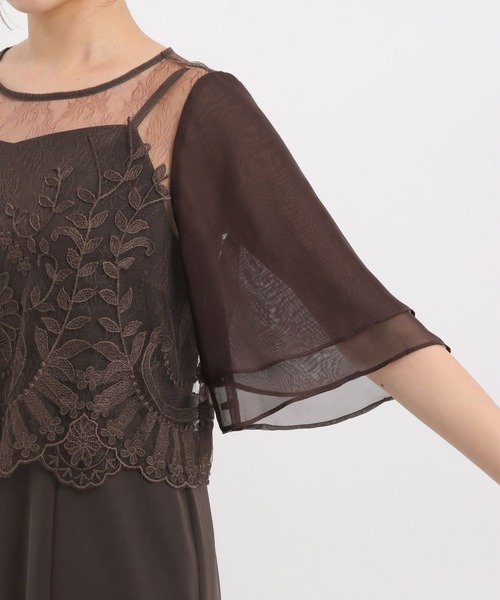 Andemiu（アンデミュウ）の「【2点セット】シシュウブラウス×キャミドレス490987（ドレス・レディース・ブラック/ブラウン/スモーキーグリーン系8・MEDIUM/SMALL）」の10枚目の写真