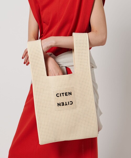CITEN（シテン）の「＜CITEN＞CITENサマーニットクリアロゴショッパー（トートバッグ・レディース・ロイヤルブルー/オレンジ/ブラック/オフホワイト・FREE）」の2枚目の写真