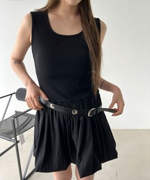 4INT.（フォイント）の「【単独orレイヤード】スクエアネック リブ 切り替え バルーン ミニ ワンピース（ワンピース）」