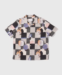 ADAM ET ROPE'(A_Gy)WAX L DIDCOT SS SHIRT GRID FLORAL(Vc/uEX)
