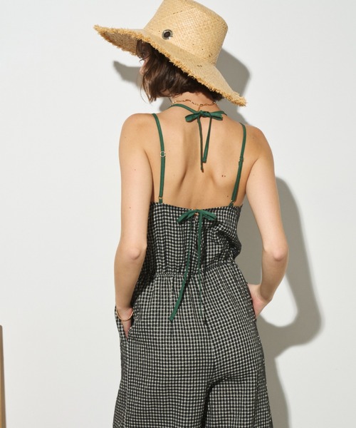 Unitage（ユニテージ）の「チェックロンパース（サロペット/オーバーオール・レディース・ブラック/オレンジ・FREE）」の7枚目の写真