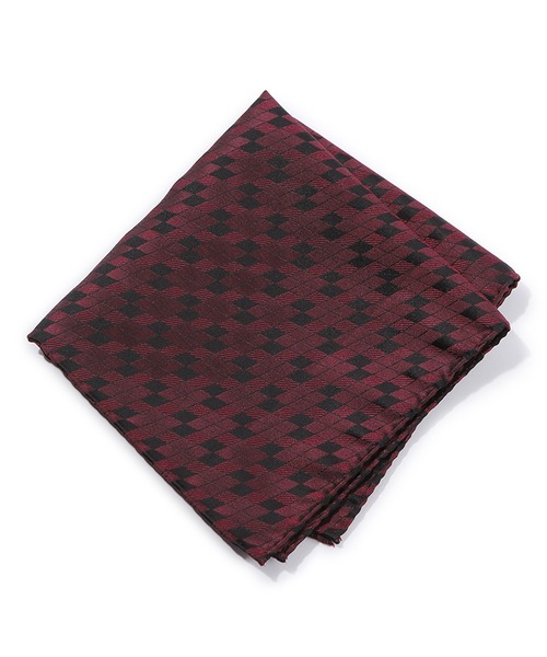 MEN'S BIGI(メンズビギ)の「アーガイル柄シルクチーフ(バンダナ/スカーフ・メンズ・シルバー/ボルドー/ネイビー・FREE)」の3枚目の写真