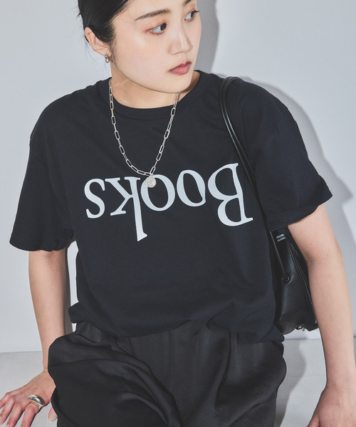 Pacific BOOKS 】upside down BLACK t-shirts：Tシャツ（Tシャツ