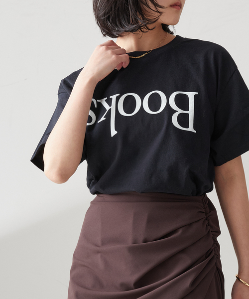 Pacific BOOKS 】upside down BLACK t-shirts：Tシャツ（Tシャツ