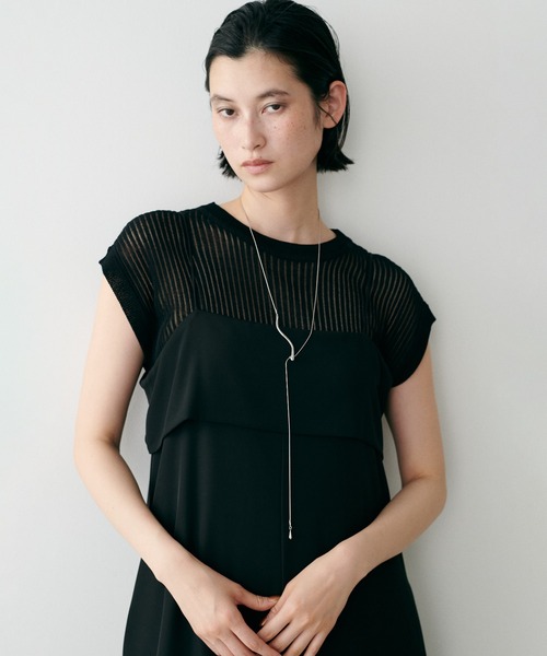 LARUTA（ラルータ）の「【LARUTA】針抜きフレンチスリーブニットプルオーバー（ニット/セーター・レディース・ピンク/オフホワイト/ブラウン/ブラック・FREE）」の21枚目の写真