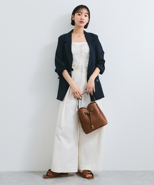 VIS（ビス）の「コードレース柄アソートビスチェ（キャミソール・レディース・ブラック/キナリ・FREE）」の10枚目の写真