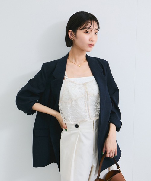 VIS（ビス）の「コードレース柄アソートビスチェ（キャミソール・レディース・ブラック/キナリ・FREE）」の15枚目の写真