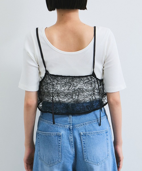 VIS（ビス）の「コードレース柄アソートビスチェ（キャミソール・レディース・ブラック/キナリ・FREE）」の19枚目の写真