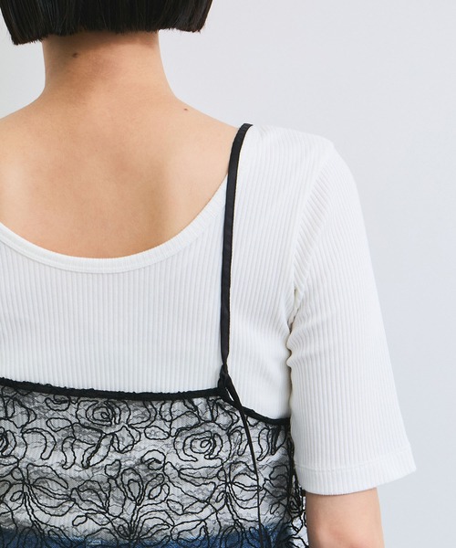 VIS（ビス）の「コードレース柄アソートビスチェ（キャミソール・レディース・ブラック/キナリ・FREE）」の22枚目の写真