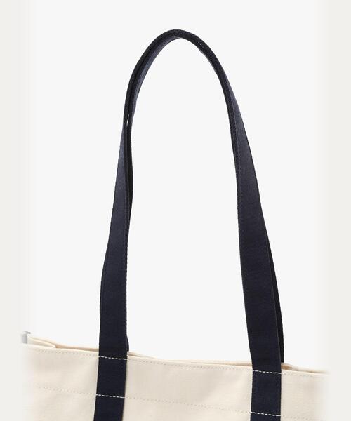 To b. by agnes b.（トゥービーバイアニエスベー）の「バイカラー コットン キャンバス トートバッグ（トートバッグ・レディース・ネイビー・FREE）」の6枚目の写真