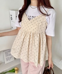 レディースのキャミソール（ピンク/桃色系・花柄・ボタニカル柄