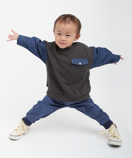 DILASH（ディラッシュ）の「ソフトパウダーストレッチツイルジョガーパンツ（その他パンツ・キッズ・グレー/ブルー/レンガ・100/140/130/120/110/90）」の9枚目の写真