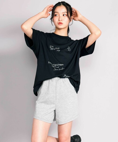 ZIDDY（ジディ）の「【接触冷感】ラインストーンロゴTシャツ（Tシャツ/カットソー・キッズ・パープル/ブラック・130cm/140cm/150cm/FREE）」の18枚目の写真