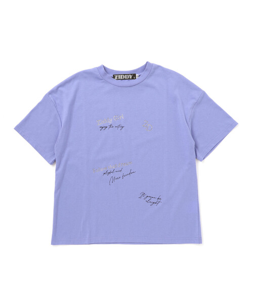 ZIDDY（ジディ）の「【接触冷感】ラインストーンロゴTシャツ（Tシャツ/カットソー・キッズ・パープル/ブラック・130cm/140cm/150cm/FREE）」の5枚目の写真