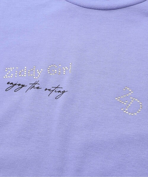 ZIDDY（ジディ）の「【接触冷感】ラインストーンロゴTシャツ（Tシャツ/カットソー・キッズ・パープル/ブラック・130cm/140cm/150cm/FREE）」の8枚目の写真