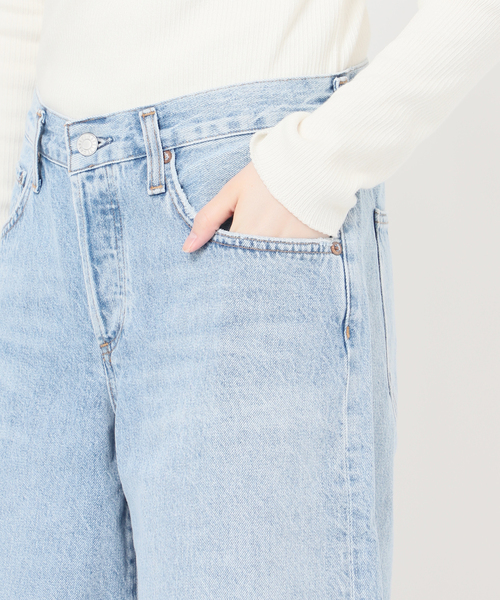 AGOLDE（エーゴールドイー）の「【AGOLDE / エーゴールドイー】BAGGY V-SHORT IN PREVAIL：デニム（デニムパンツ・レディース・サックスブルー・27cm/26cm）」の15枚目の写真