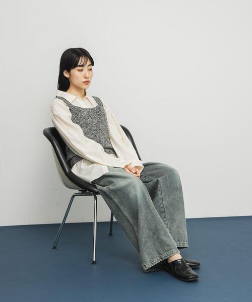 KBF（ケイビーエフ）の「センターステッチスクエアトゥスライドシューズ（その他シューズ・レディース・ブラック/チャコールグレー・38/36/37）」の17枚目の写真