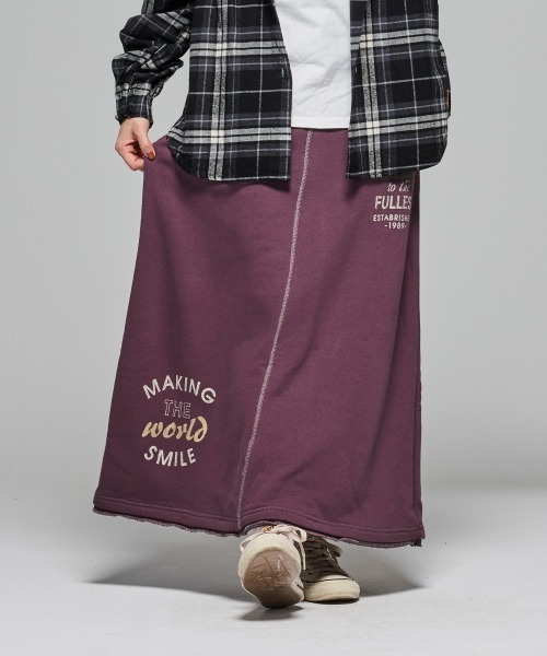 KRIFF MAYER Lady's Collection（クリフメイヤーレディースコレクション）の「【本体綿100％】ざっくり裏毛スウェットスカート（スカート・レディース・ブラック/パープル/イエロー/ベージュ/カラフル/グレー/ナチュラル・MEDIUM/LARGE）」の5枚目の写真