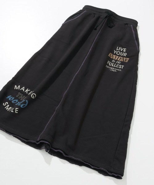 KRIFF MAYER Lady's Collection（クリフメイヤーレディースコレクション）の「【本体綿100％】ざっくり裏毛スウェットスカート（スカート・レディース・ブラック/パープル/イエロー/ベージュ/カラフル/グレー/ナチュラル・MEDIUM/LARGE）」の2枚目の写真