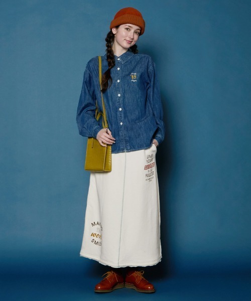 KRIFF MAYER Lady's Collection（クリフメイヤーレディースコレクション）の「【本体綿100％】ざっくり裏毛スウェットスカート（スカート・レディース・ブラック/パープル/イエロー/ベージュ/カラフル/グレー/ナチュラル・MEDIUM/LARGE）」の11枚目の写真