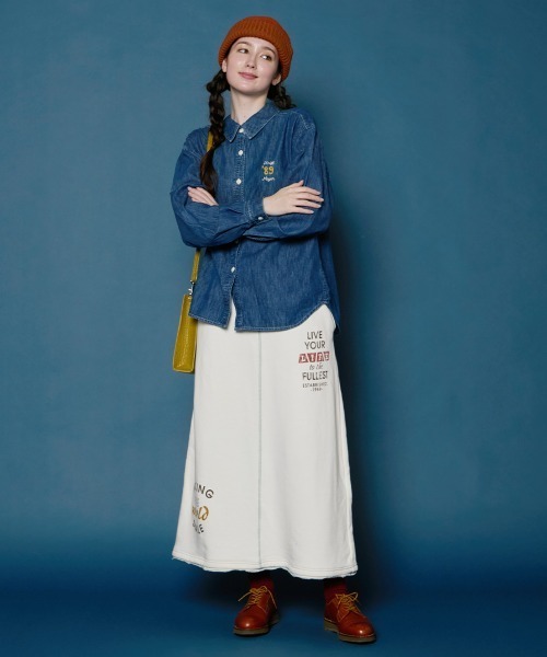 KRIFF MAYER Lady's Collection（クリフメイヤーレディースコレクション）の「【本体綿100％】ざっくり裏毛スウェットスカート（スカート・レディース・ブラック/パープル/イエロー/ベージュ/カラフル/グレー/ナチュラル・MEDIUM/LARGE）」の12枚目の写真