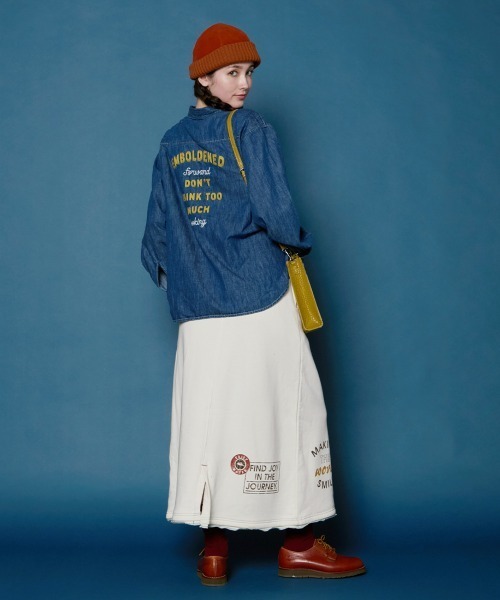 KRIFF MAYER Lady's Collection（クリフメイヤーレディースコレクション）の「【本体綿100％】ざっくり裏毛スウェットスカート（スカート・レディース・ブラック/パープル/イエロー/ベージュ/カラフル/グレー/ナチュラル・MEDIUM/LARGE）」の13枚目の写真