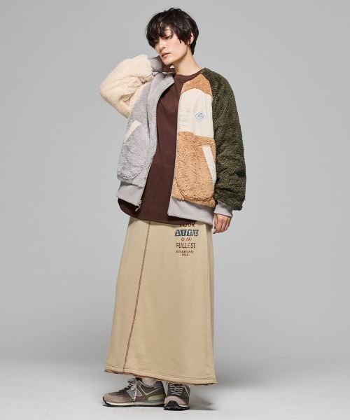 KRIFF MAYER Lady's Collection（クリフメイヤーレディースコレクション）の「【本体綿100％】ざっくり裏毛スウェットスカート（スカート・レディース・ブラック/パープル/イエロー/ベージュ/カラフル/グレー/ナチュラル・MEDIUM/LARGE）」の15枚目の写真