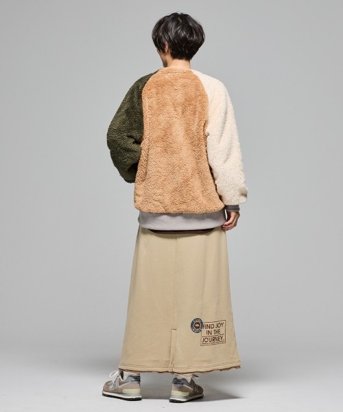 KRIFF MAYER Lady's Collection（クリフメイヤーレディースコレクション）の「【本体綿100％】ざっくり裏毛スウェットスカート（スカート・レディース・ブラック/パープル/イエロー/ベージュ/カラフル/グレー/ナチュラル・MEDIUM/LARGE）」の16枚目の写真