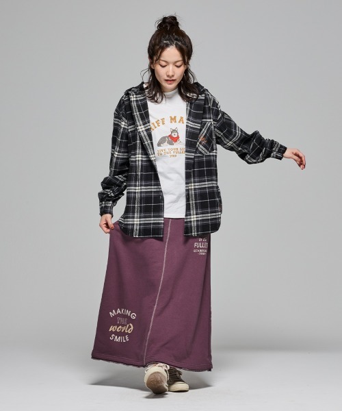 KRIFF MAYER Lady's Collection（クリフメイヤーレディースコレクション）の「【本体綿100％】ざっくり裏毛スウェットスカート（スカート・レディース・ブラック/パープル/イエロー/ベージュ/カラフル/グレー/ナチュラル・MEDIUM/LARGE）」の17枚目の写真