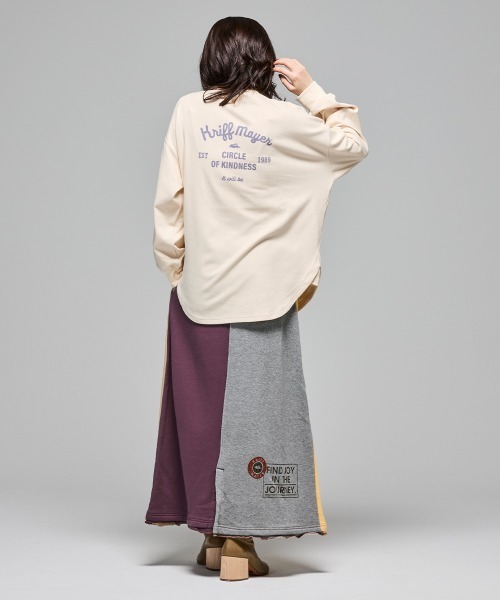 KRIFF MAYER Lady's Collection（クリフメイヤーレディースコレクション）の「【本体綿100％】ざっくり裏毛スウェットスカート（スカート・レディース・ブラック/パープル/イエロー/ベージュ/カラフル/グレー/ナチュラル・MEDIUM/LARGE）」の22枚目の写真