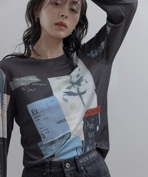 Eimee Law（エイミーロウ）の「コラージュプリント シアートップス（Tシャツ/カットソー）」