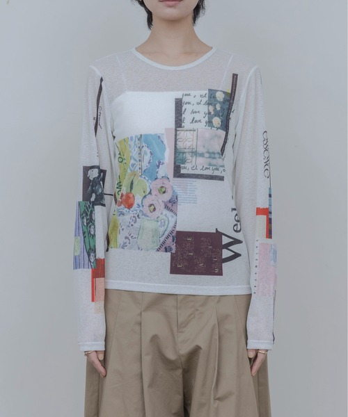 Eimee Law(エイミーロウ)の「アートフォトプリント シアートップス(Tシャツ/カットソー・レディース・ピンク/スミクロ/アイボリー/ライトグレー/ミント/ブラック/オフホワイト/ホワイト系その他・FREE)」の19枚目の写真