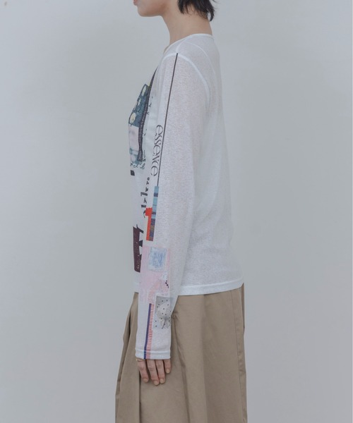 Eimee Law(エイミーロウ)の「アートフォトプリント シアートップス(Tシャツ/カットソー・レディース・ピンク/スミクロ/アイボリー/ライトグレー/ミント/ブラック/オフホワイト/ホワイト系その他・FREE)」の20枚目の写真