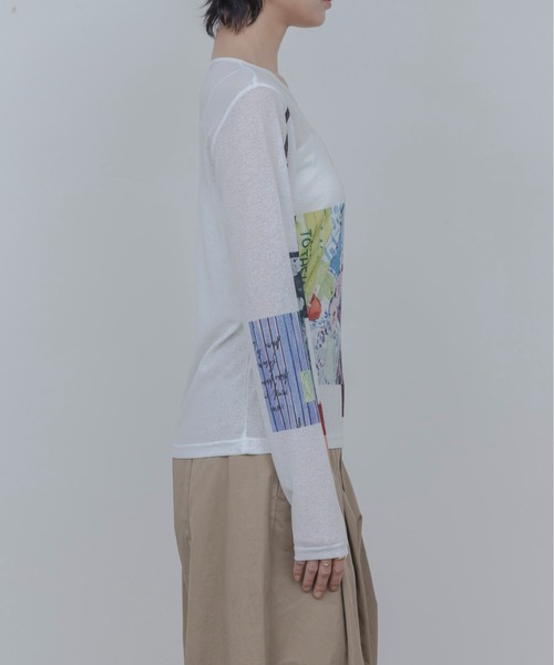 Eimee Law(エイミーロウ)の「アートフォトプリント シアートップス(Tシャツ/カットソー・レディース・ピンク/スミクロ/アイボリー/ライトグレー/ミント/ブラック/オフホワイト/ホワイト系その他・FREE)」の22枚目の写真