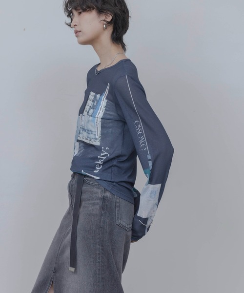 Eimee Law(エイミーロウ)の「アートフォトプリント シアートップス(Tシャツ/カットソー・レディース・ピンク/スミクロ/アイボリー/ライトグレー/ミント/ブラック/オフホワイト/ホワイト系その他・FREE)」の11枚目の写真