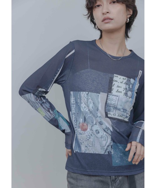 Eimee Law(エイミーロウ)の「アートフォトプリント シアートップス(Tシャツ/カットソー・レディース・ピンク/スミクロ/アイボリー/ライトグレー/ミント/ブラック/オフホワイト/ホワイト系その他・FREE)」の16枚目の写真