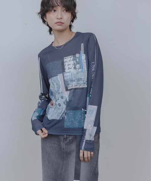 Eimee Law(エイミーロウ)の「アートフォトプリント シアートップス(Tシャツ/カットソー・レディース・ピンク/スミクロ/アイボリー/ライトグレー/ミント/ブラック/オフホワイト/ホワイト系その他・FREE)」の17枚目の写真