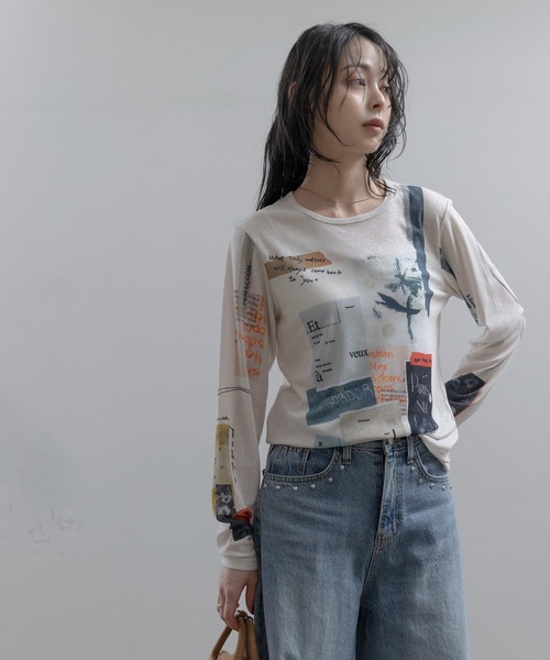 コラージュプリント シアートップス Eimee Law│Eimee Law & LHELBIE