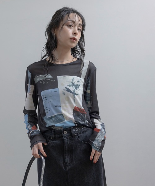 コラージュプリント シアートップス Eimee Law│Eimee Law & LHELBIE