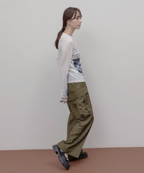 Eimee Law（エイミーロウ）の「アートフォトプリント シアートップス（Tシャツ/カットソー・レディース・ピンク/スミクロ/アイボリー/ライトグレー・FREE）」の6枚目の写真