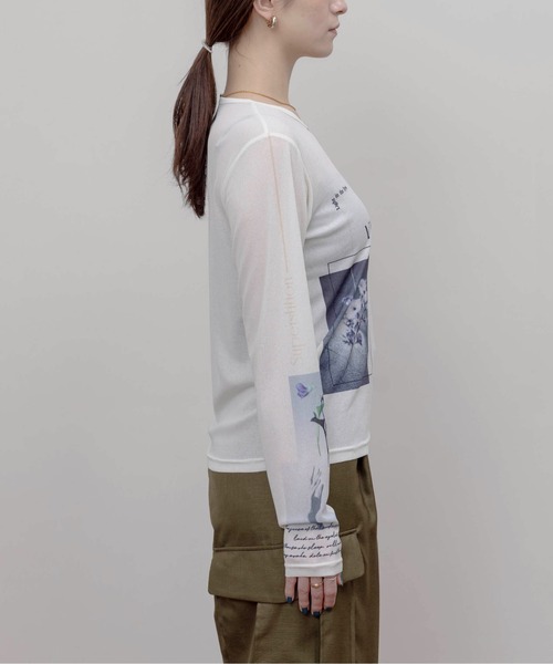 Eimee Law（エイミーロウ）の「アートフォトプリント シアートップス（Tシャツ/カットソー・レディース・ピンク/スミクロ/アイボリー/ライトグレー・FREE）」の12枚目の写真